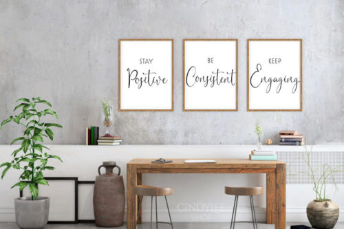 'Positive Consistent Engaging' Printable Wall Art Decor