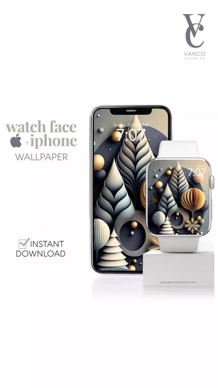 christmas tree Apple Watch face & phone wallpaper
