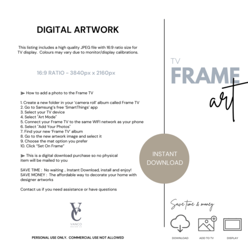 Wall art sizes - Frame TV Art