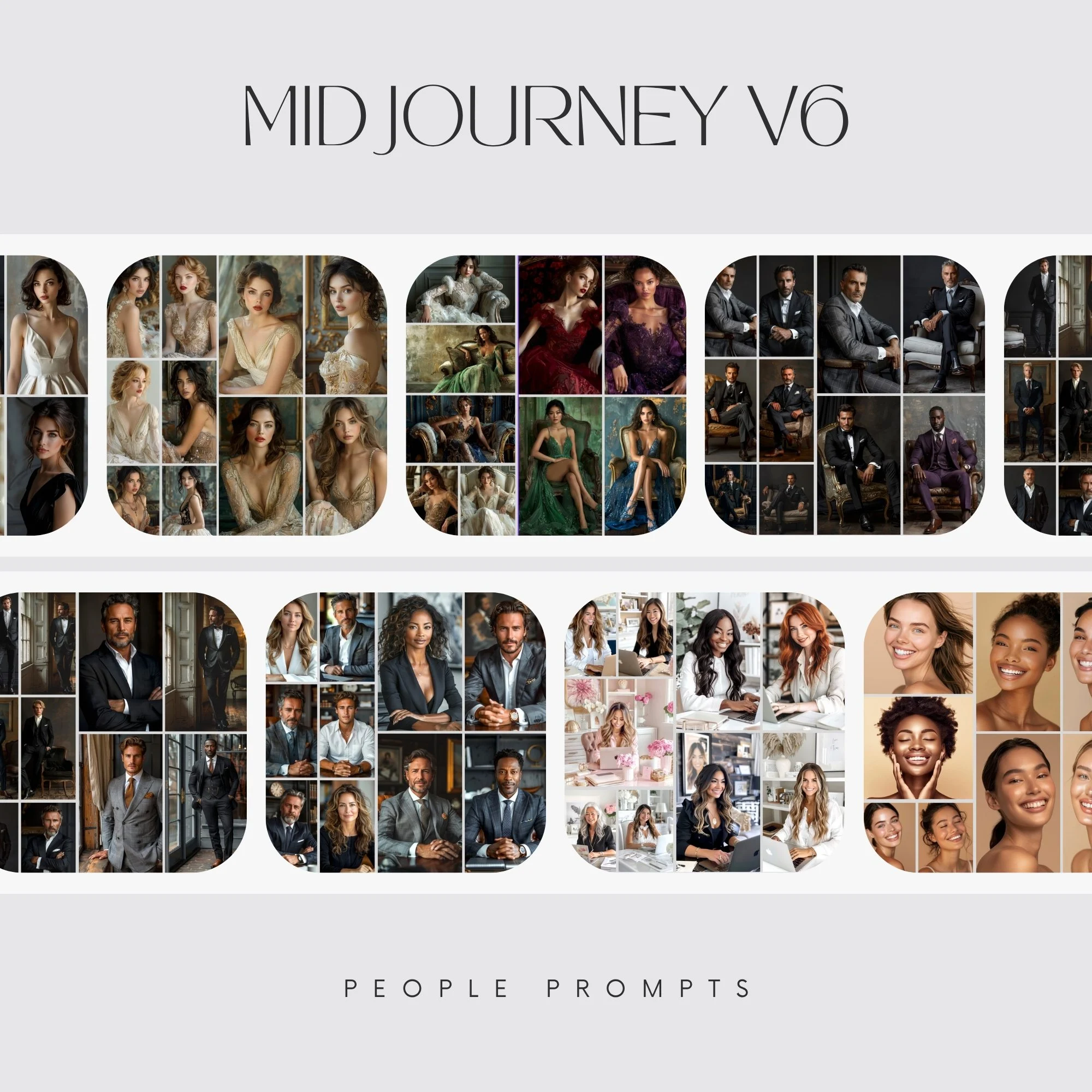 Midjourney AI Prompts Realistic People Portraits, Luxury Stock Photos, Professional Lifestyle, Modern Fashion Beauty Aesthetic