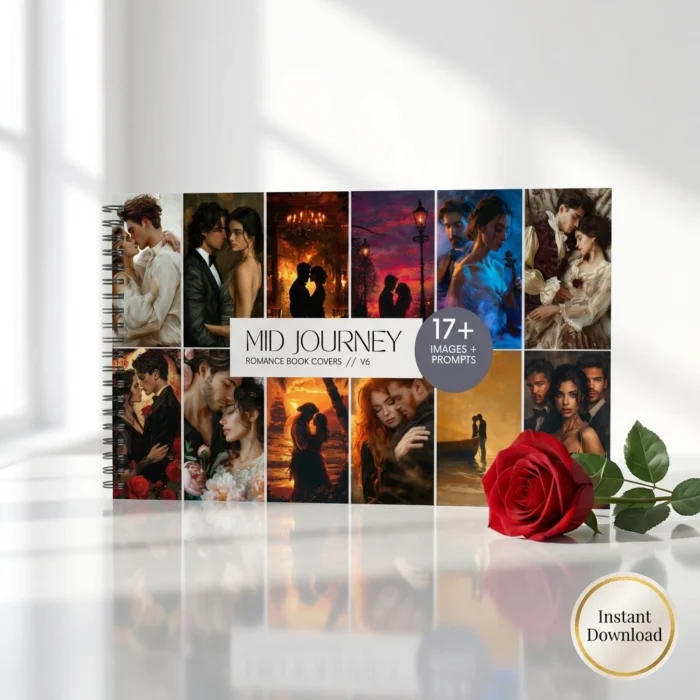 Romance Book Cover Art Midjourney AI Prompts - Vanco Design Co