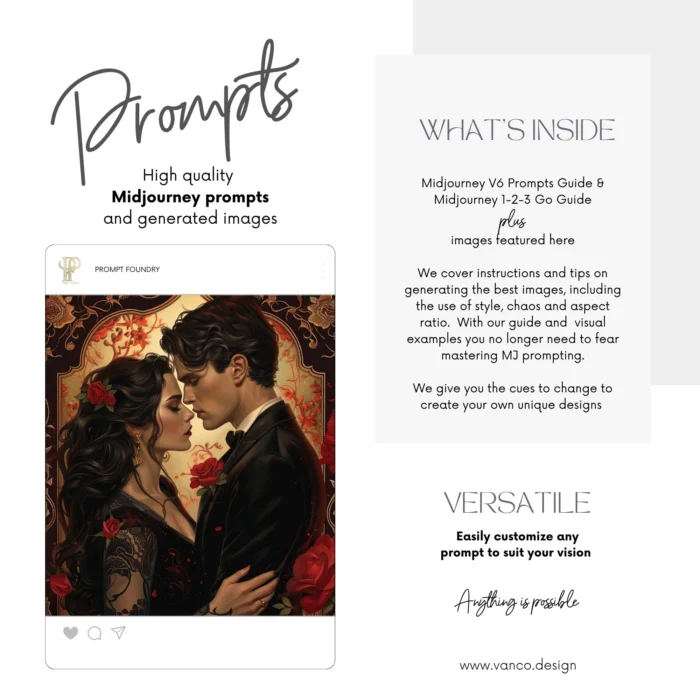 Romance Book Cover Art Midjourney AI Prompts - Vanco Design Co