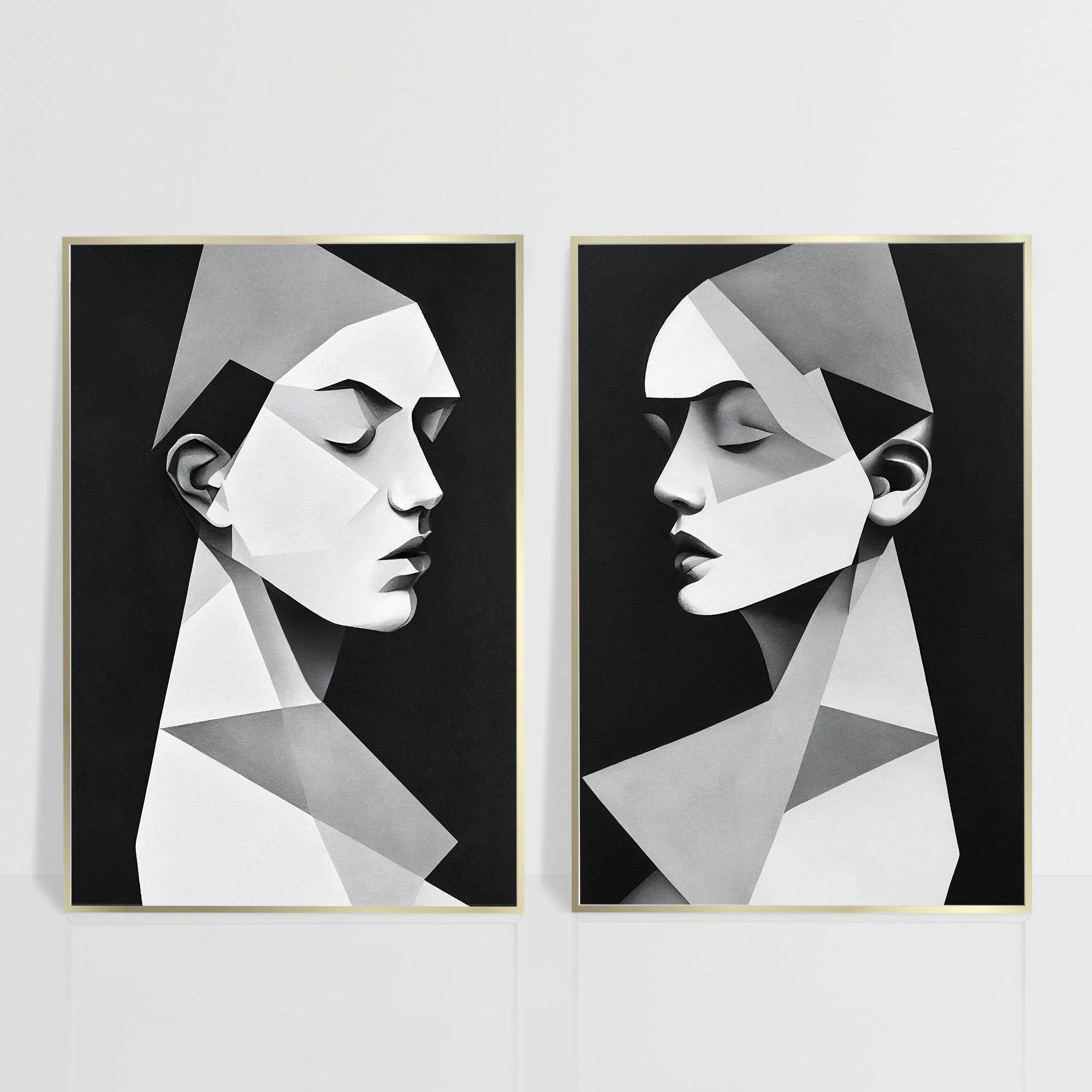 Black and White Monochrome Picasso Wall Art Set of 2