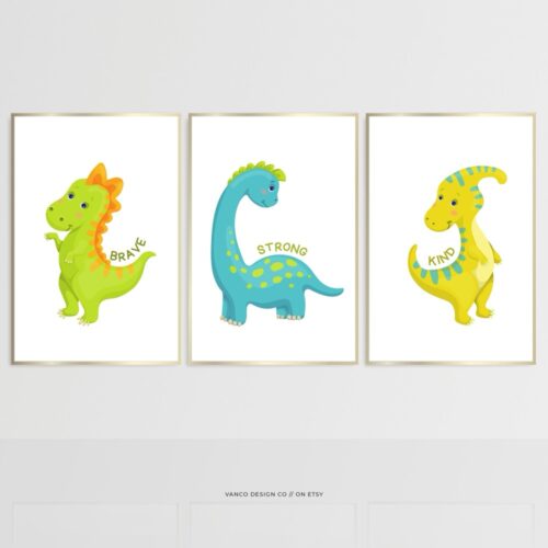 Cute Dinosaur Wall Art – Printable Nursery Decor for Kids
