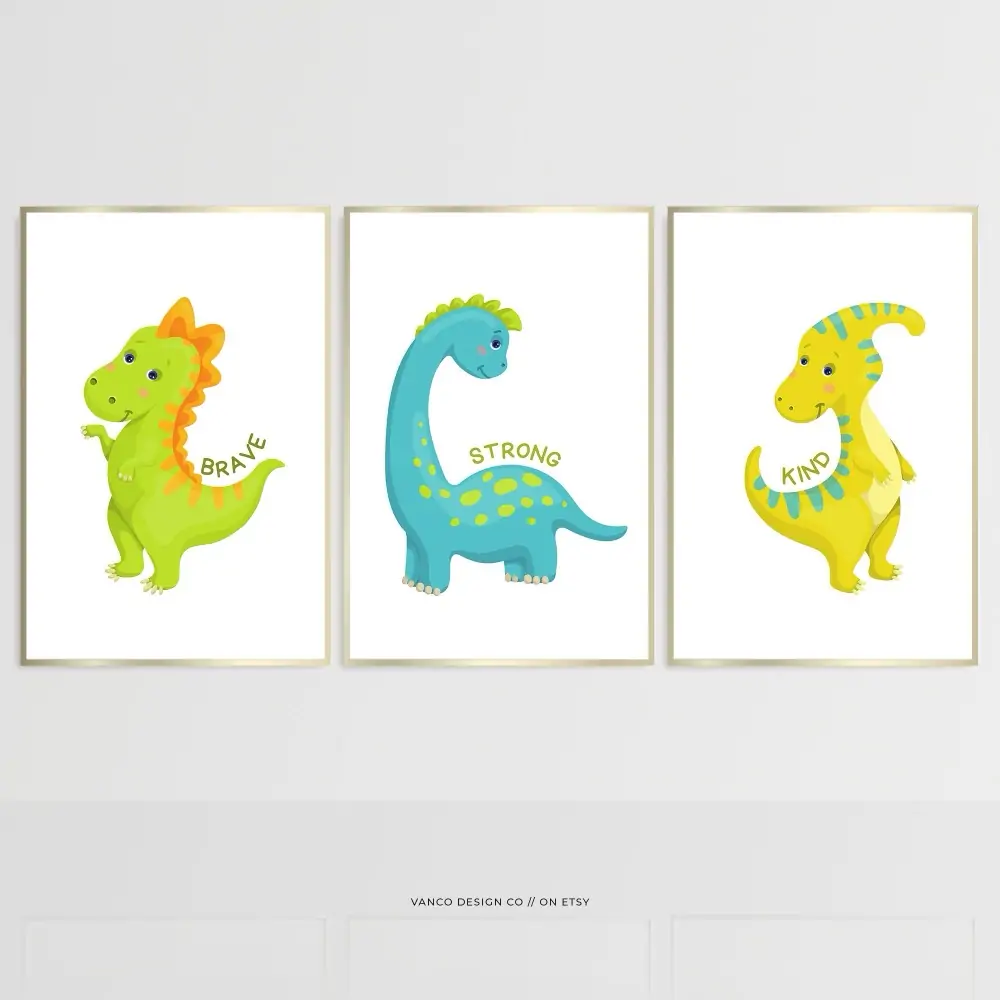 Cute Dinosaur Wall Art – Printable Nursery Decor for Kids