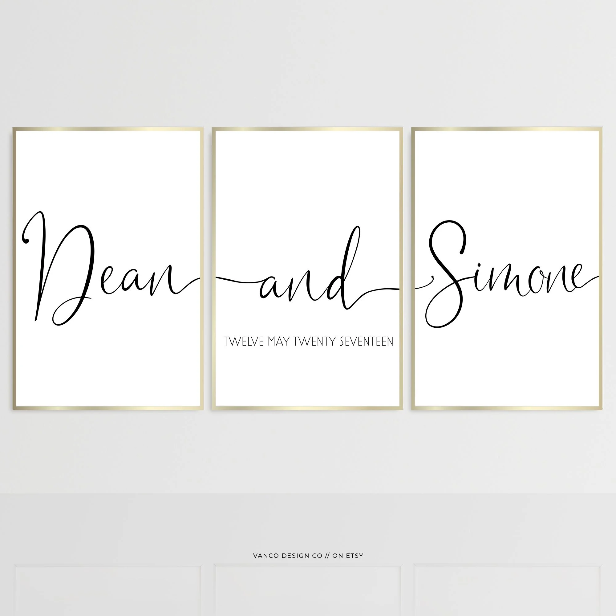 Custom Couple Names Print | personalised couple names print above bed