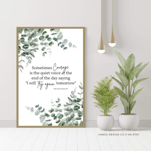 Eucalyptus Self Care Quote Wall Art – Modern Minimalist Printable
