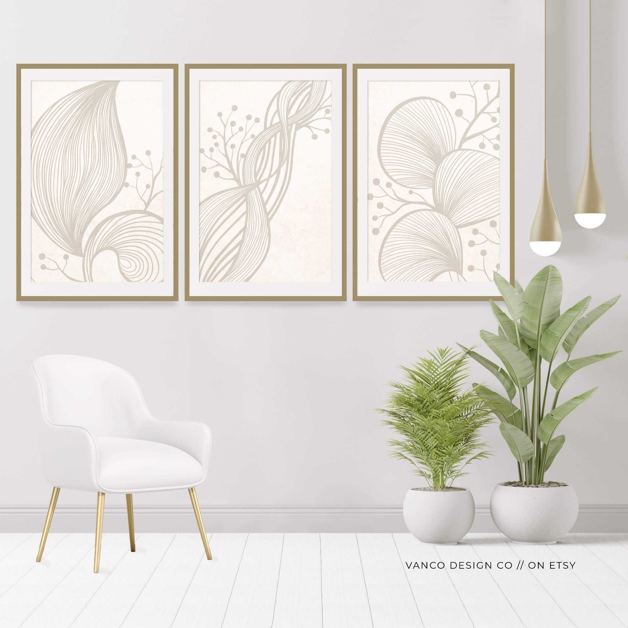 Mid Century Modern Wall Art Print Set of 3, Abstract Boho Wall Art Neutral  Tones Geometric Digital Download Prints, Brown Cream Beige Decor – Vanco  Design Co ⦙ Online Shop