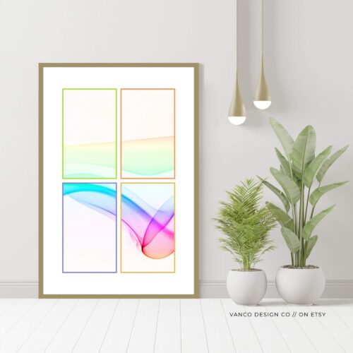 Colorful Smoke Art Minimalist Abstract Printable Wall Art Digital Prints I Contemporary Modern & Unique Ombre Home Decor