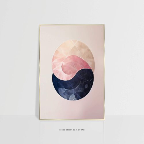 Blush & Navy Abstract Nordic Wall Art