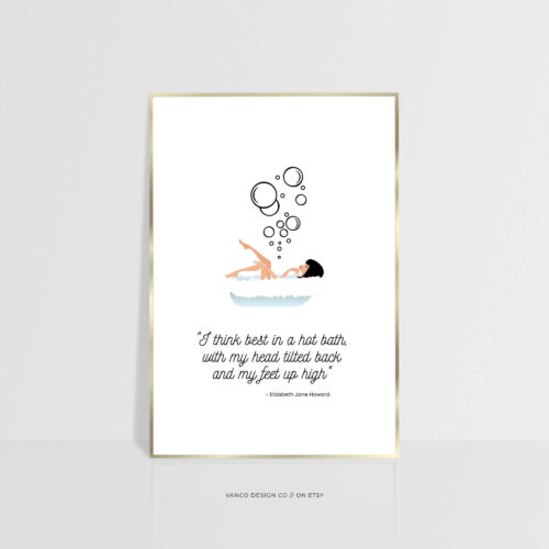 Retro Bubble Bath Quote – Bathroom Self-Care Print