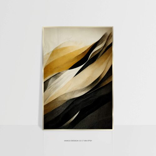 Minimalist Black & Beige Abstract Wall Art
