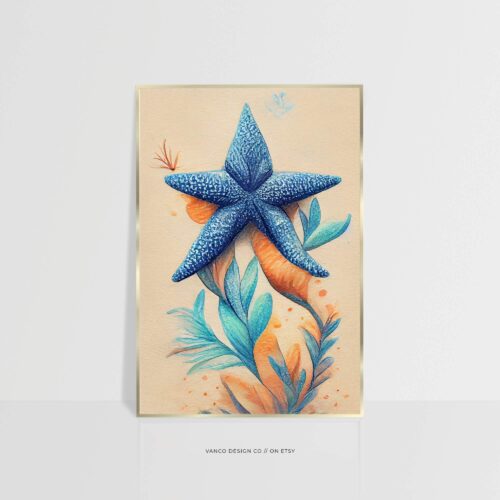 Starfish Wall Art – Boho Beach Nursery Print