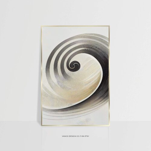 Modern Neutral Japandi Abstract Wave Wall Art