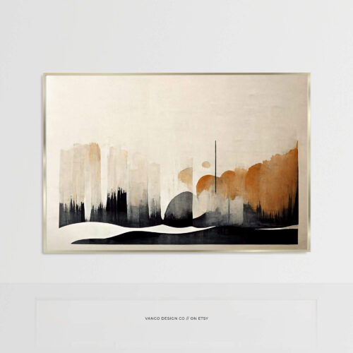 Modern Japandi Neutral Wall Art, Minimalist Beige & Black Abstract Prints