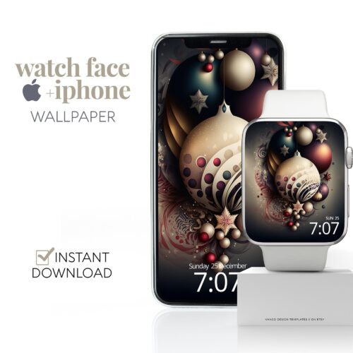 Elegant Christmas Watch Face & Wallpaper Set