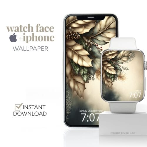 Winter Sage Green Watch Face & Wallpaper Set