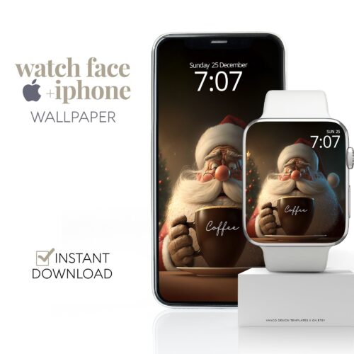 Vintage Christmas Watch Face & Wallpaper Set