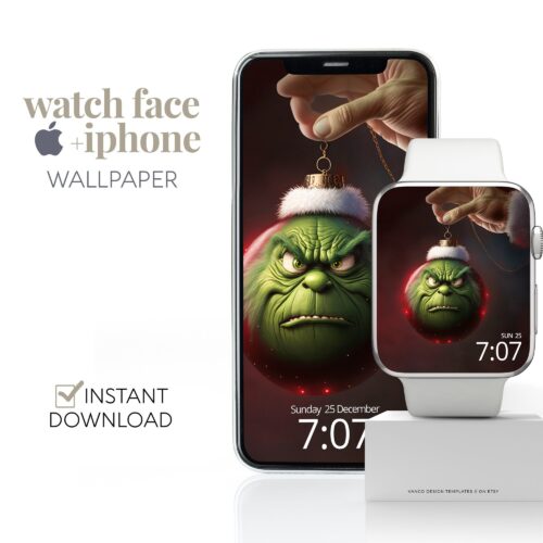 Grinch Christmas Watch Face & Wallpaper Set