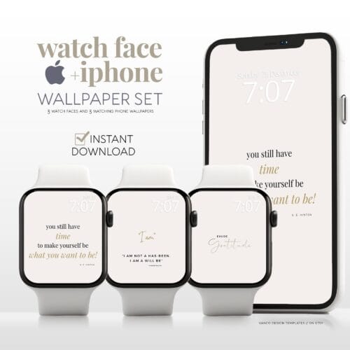 Daily Affirmations Watch Face & Wallpaper Set