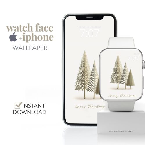 Christmas Minimal Watch Face & Wallpaper Set