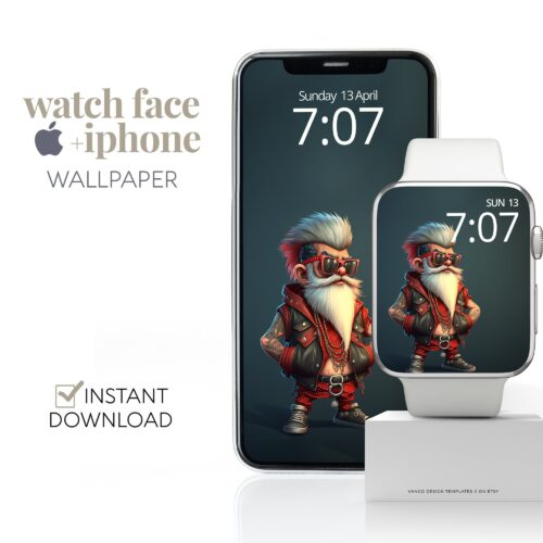 Punk Santa Watch Face & Wallpaper Set