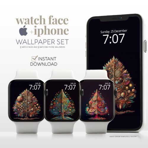 Hippie Boho & 70s Watch Face & Wallpaper Set