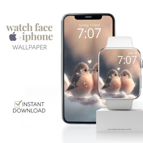 Bird Couple Watch Face & Wallpaper Set