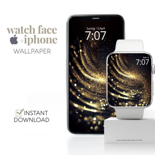 Glitter Xmas Watch Face & Wallpaper Set