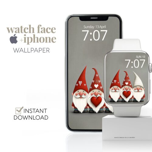 Gnomes Valentines Watch Face & Wallpaper Set