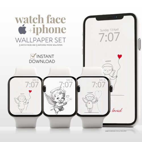 Cupid Valentine Watch Face & Wallpaper Set