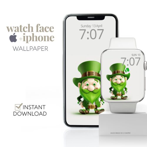 St Patricks Day Leprechaun Watch Face & Wallpaper Set