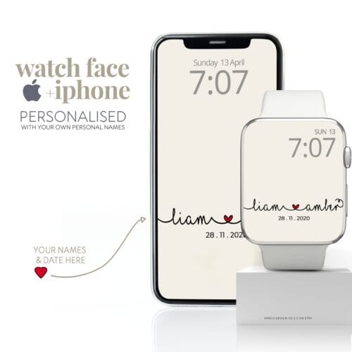 Valentines Couple Watch Face & Wallpaper Set