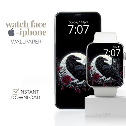 Halloween Raven Watch Face & Wallpaper Set