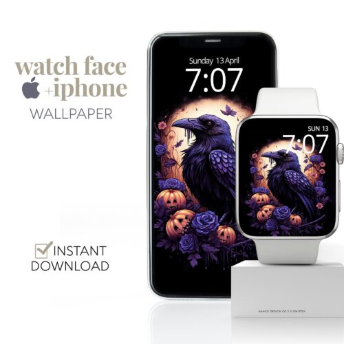 Halloween Raven Watch Face & Wallpaper Set