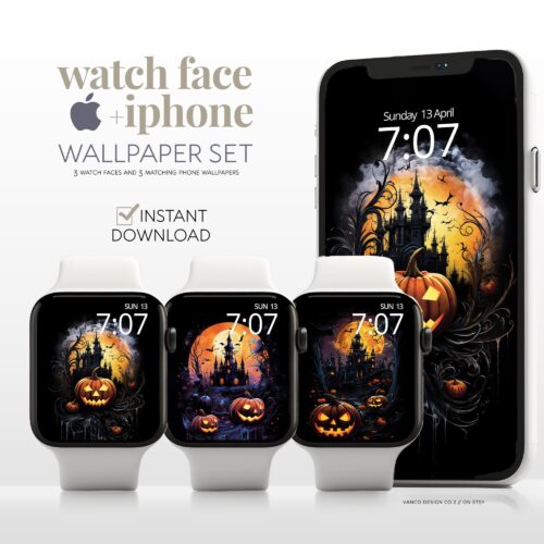 Halloween Fall Watch Face & Wallpaper Set