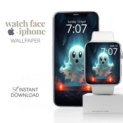 Halloween Ghost Watch Face & Wallpaper Set