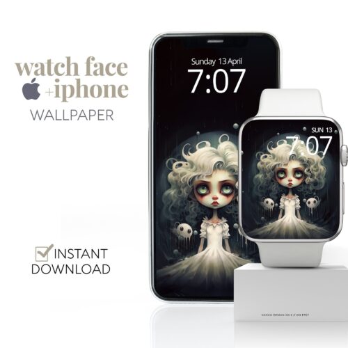Halloween Ghost Bride Watch Face & Wallpaper Set