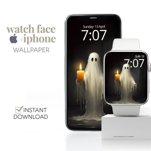 Ghost Holding A Candle Watch Face & Wallpaper Set