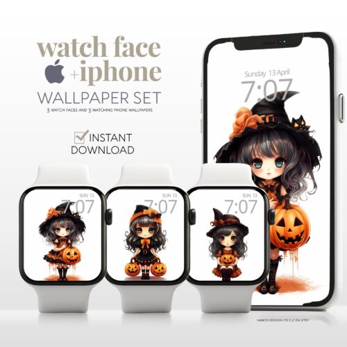 Halloween KawaiWatch Face & Wallpaper Set
