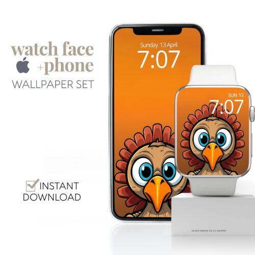 Thanksgiving Turkey Fall Watch Face & Wallpaper Set