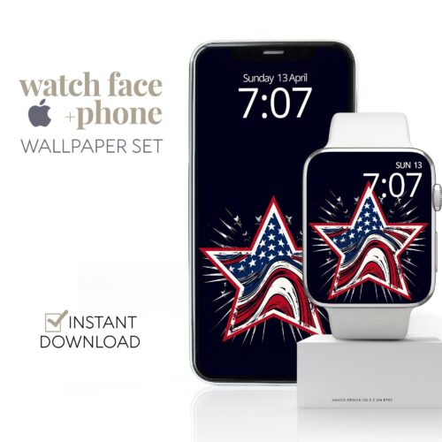 American Flag 4th Watch Face & Wallpaper Set