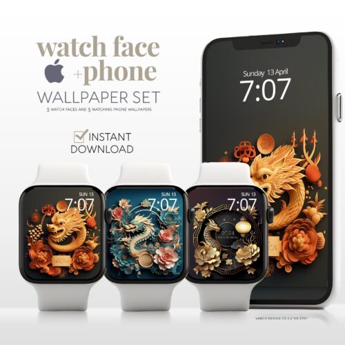 Year of the Dragon Watch Face & Wallpaper Set