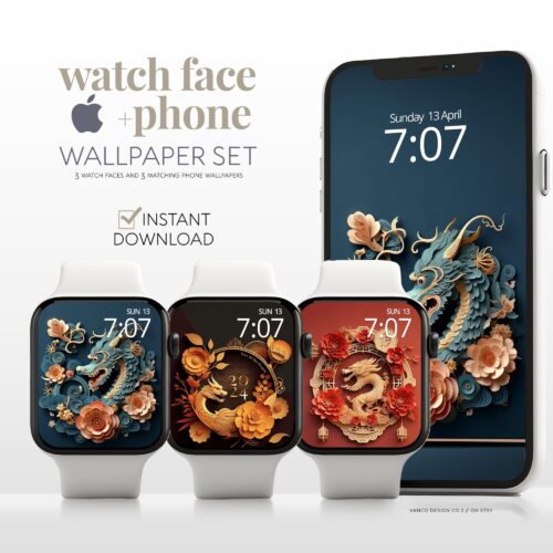 Year of the Dragon Watch Face & Wallpaper Set