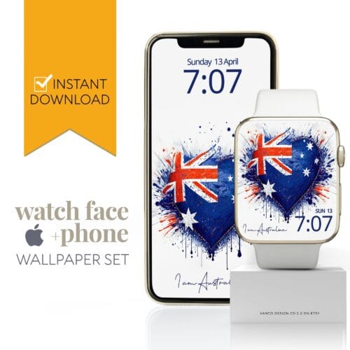 Australia Day Flag Watch Face & Wallpaper Set