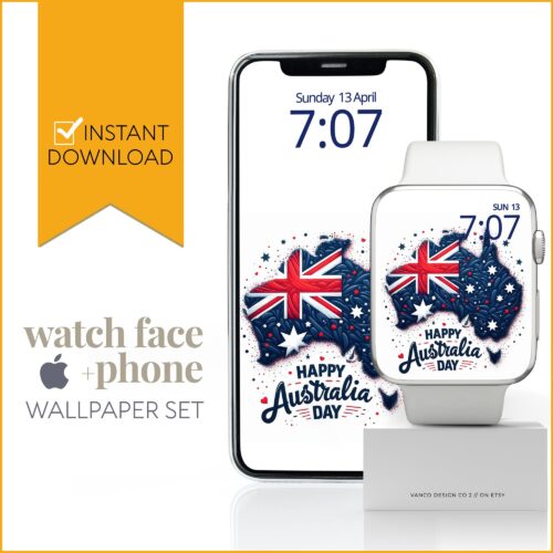 Australia Day Flag Watch Face & Wallpaper Set