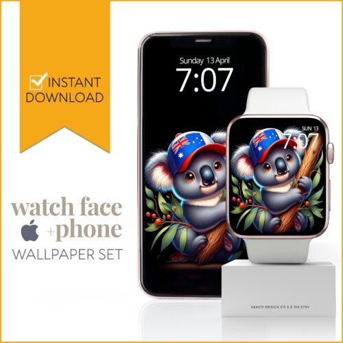 Koala Australia Day Watch Face & Wallpaper Set