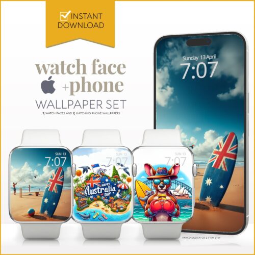 Australia Day Watch Face & Wallpaper Set
