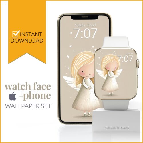 Christmas Angel Watch Face & Wallpaper Set