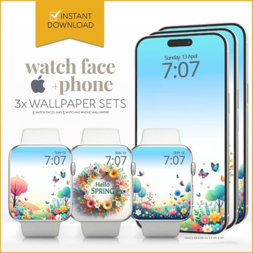 Spring Floral Watch Face & Wallpaper Set